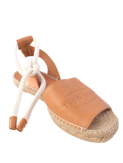 Perfect Rag&amp;Bone Orange Leather Sandals Size 40 with Jute Sole