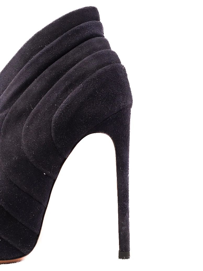 Excellent Alaia Blue Leather High-Heeled Ankle Boot Size 36.5