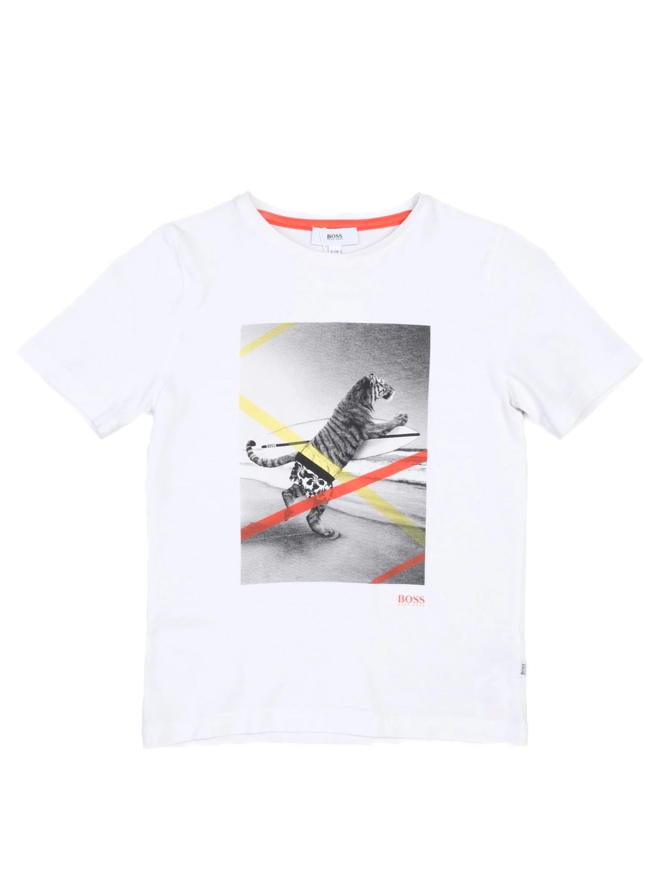 Excellent Hugo Boss White Cotton T-Shirt for Kids, Size 6