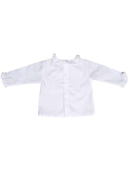 Excellent Fleurisse White Cotton Blouse for Infants Size 1.5