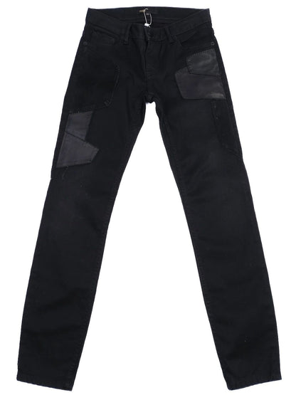 Excellent Maje Black Cotton Patchwork Slim Fit Jeans Size XS