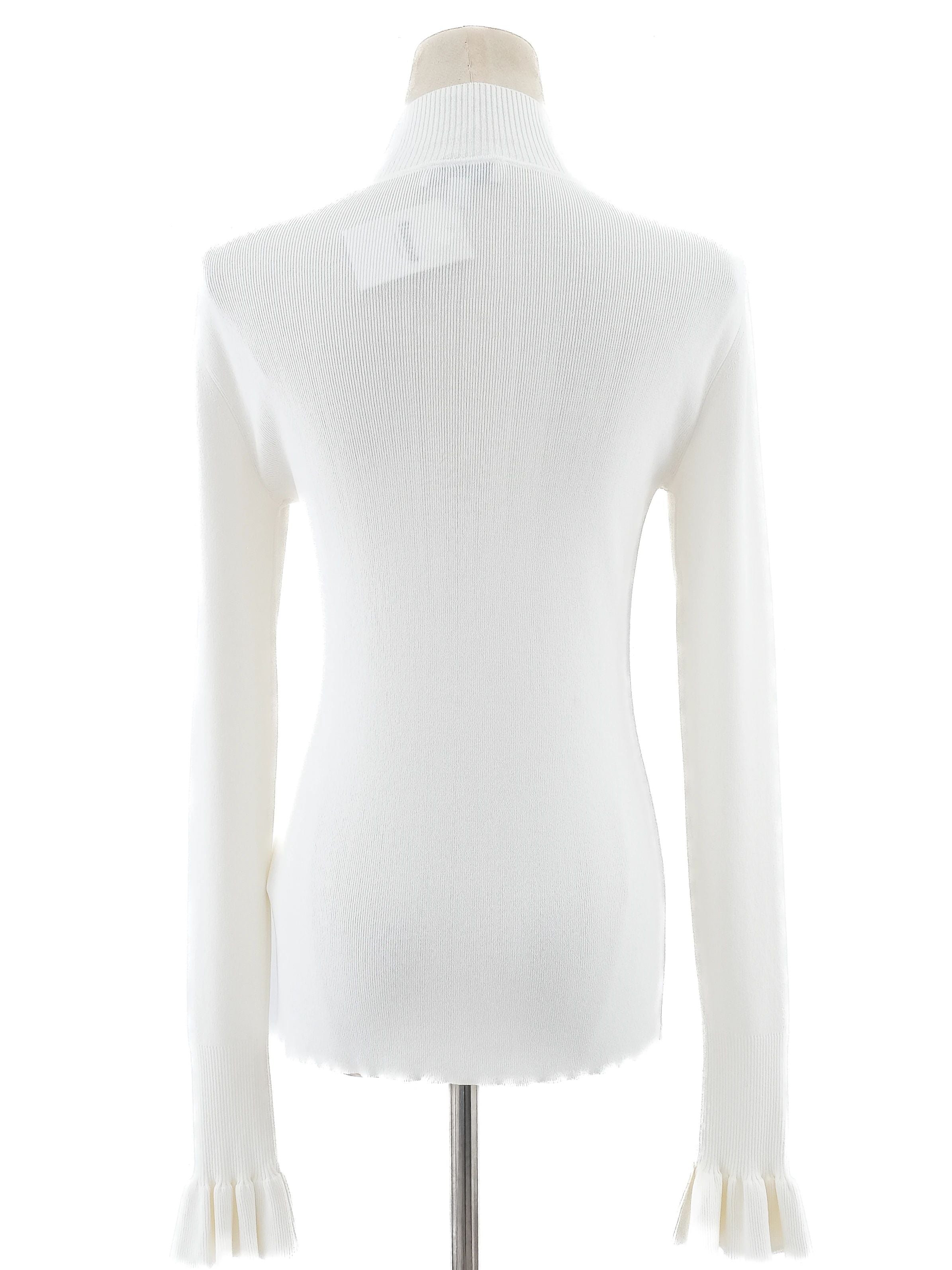 Excellent Cos White Long Sleeve Sweater Size S Viscose High Neck