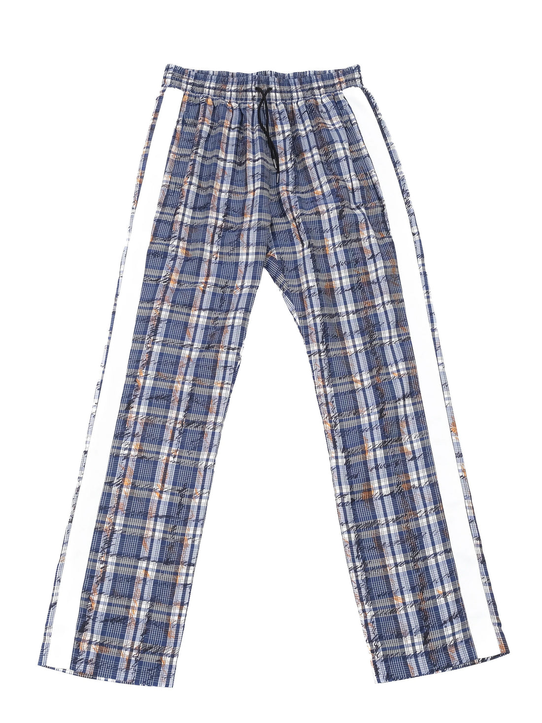 Excellent Burberry Plaid Pants Blue Orange Silk Size M