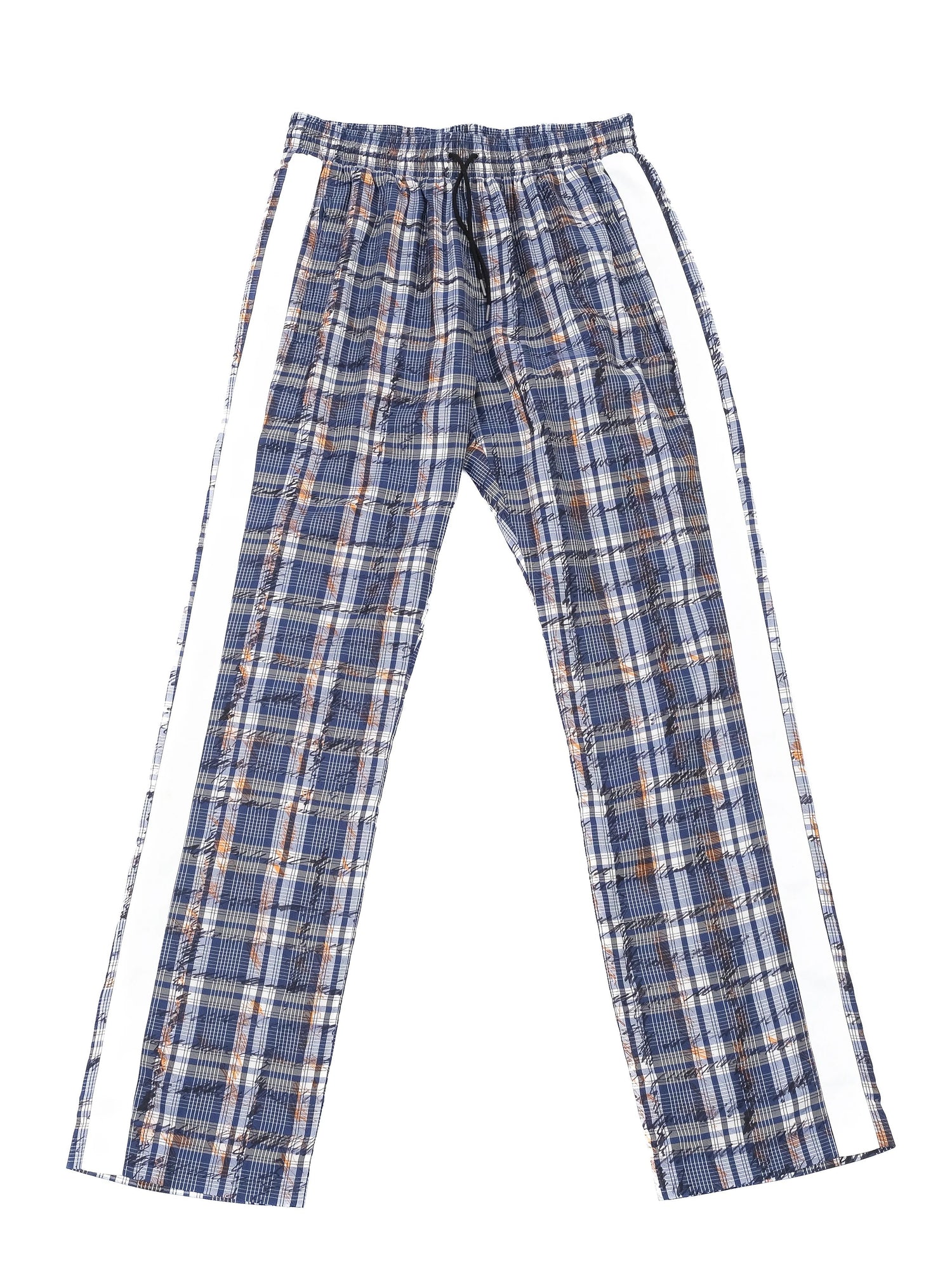 Excellent Burberry Plaid Pants Blue Orange Silk Size M
