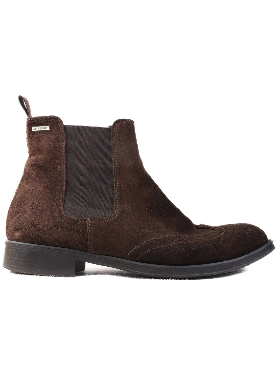 Excellent GF Ferre Orange Leather Chelsea Boots Size 42 for Men
