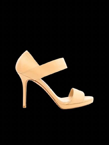 Jimmy Choo Orange Leather High-Heeled Sandals Size 38.5