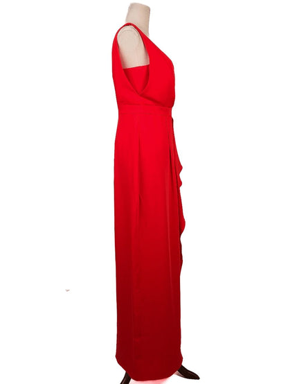 Excellent Marc Jacobs Red One-Shoulder Floor-Length Dress Size M