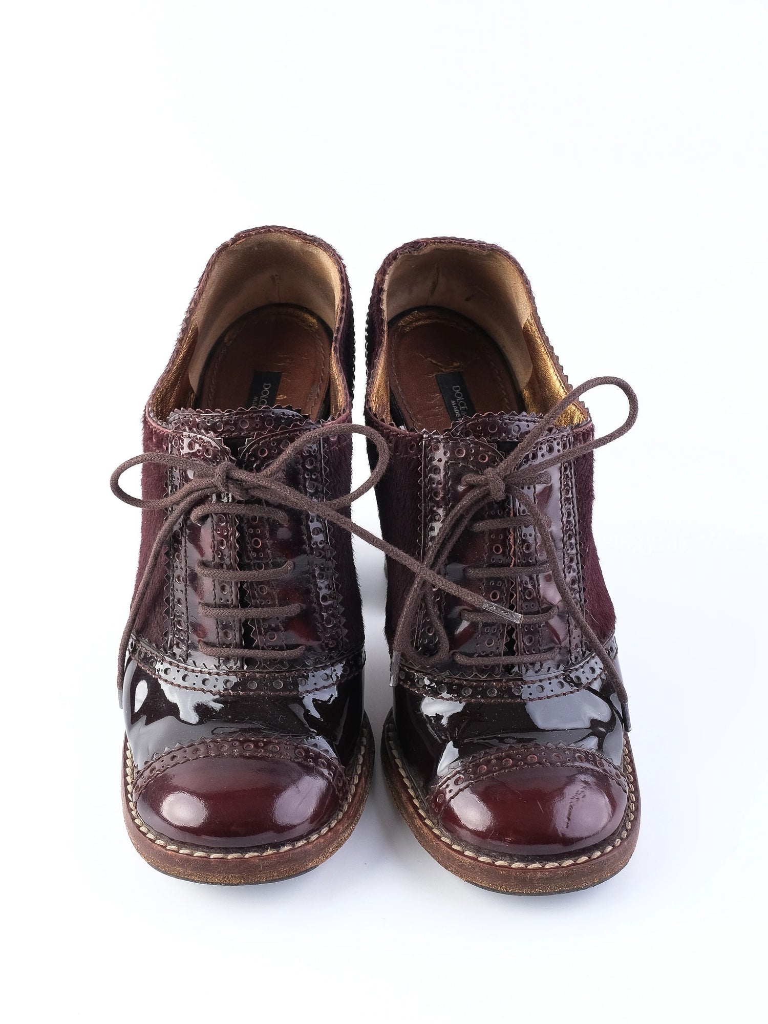 Excellent Dolce Gabbana Red Leather Heeled Shoes Size 38.5