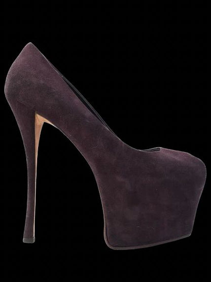 Excellent Giuseppe Zanotti Purple Suede High-Heeled Platform Shoes Size 37.5