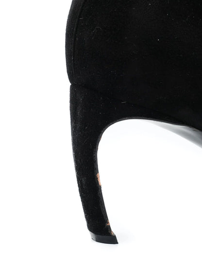 Excellent Nicholas Kirkwood Black Suede Knee-High Boots Size 39