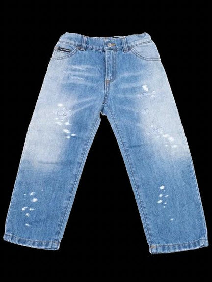 Excellent Dolce Gabbana Distressed Blue Jeans for Kids Size 3