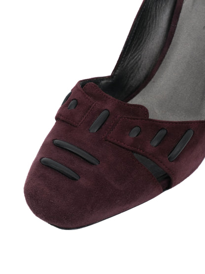 Good Donna Karan Burgundy High-Heeled Shoes Genuine Suede Size 37.5