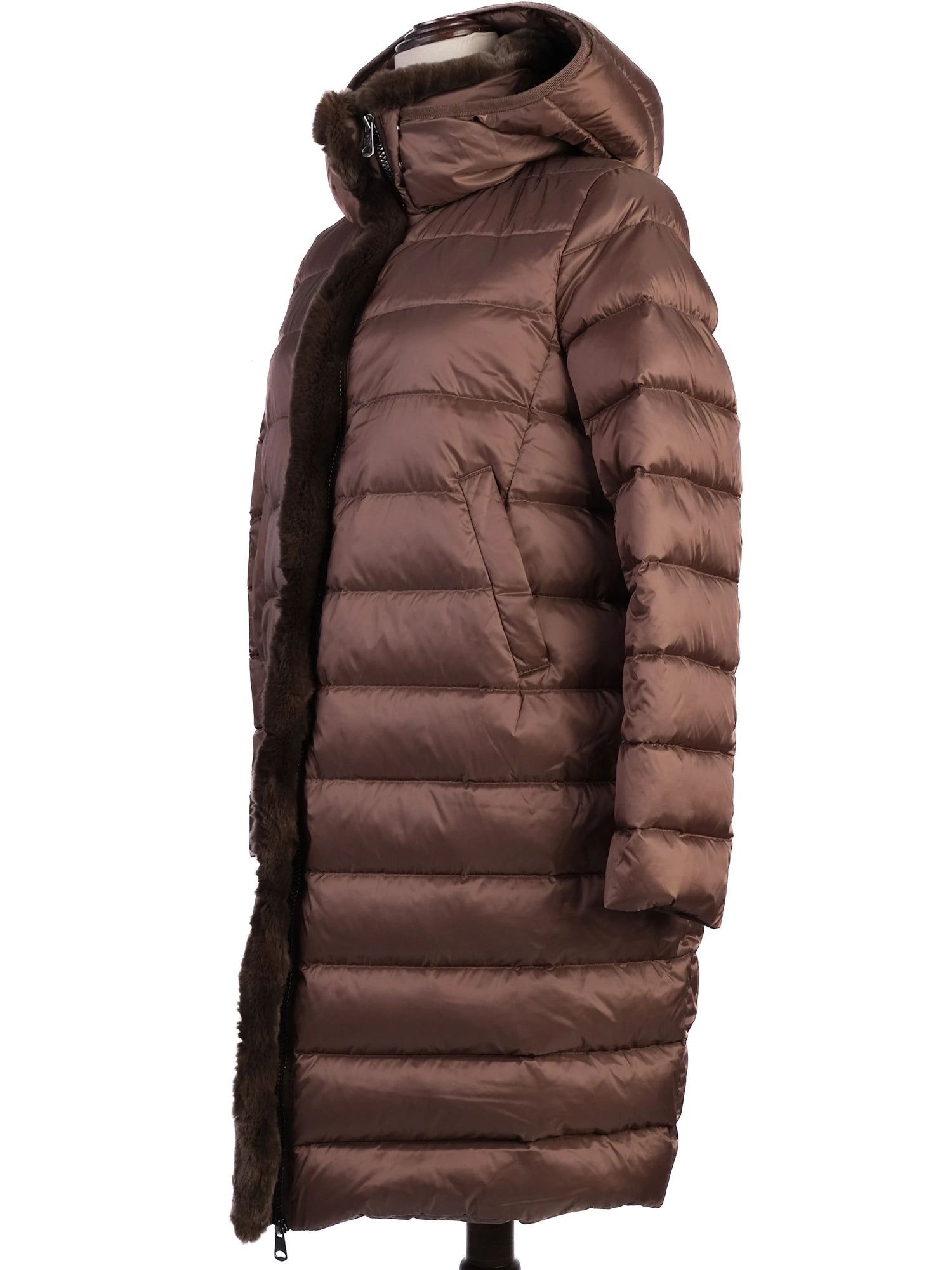 Excellent Weekend MaxMara Orange Long Padded Coat Hooded XS