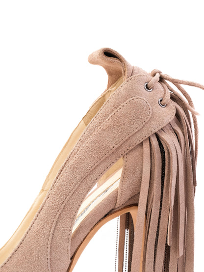 Excellent Brian Atwood Gray Genuine Suede High Heel Shoes Size 38.5