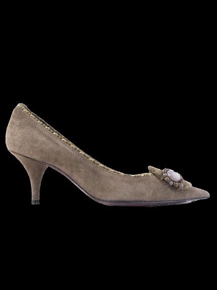 Perfect Baldan Green Genuine Suede High Heels Size 37