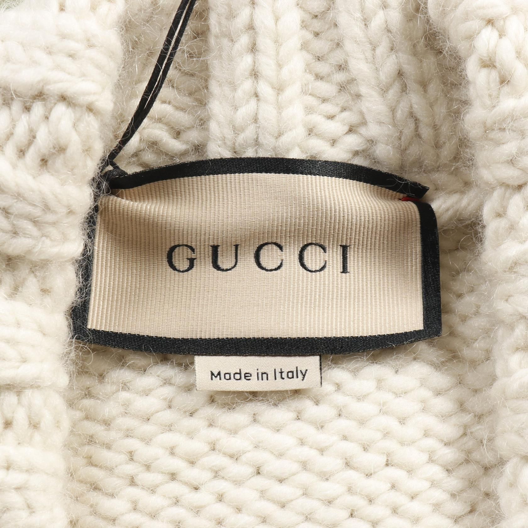 Gucci Sherry Line Cardigan Beige Green Red Wool Nylon 706735xklj 4