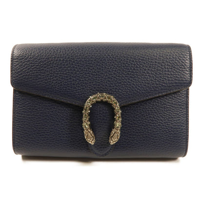 Gucci Dionysus Cowhide Leather Shoulder Bag Black Blue Calfskin (cowhide) 401231