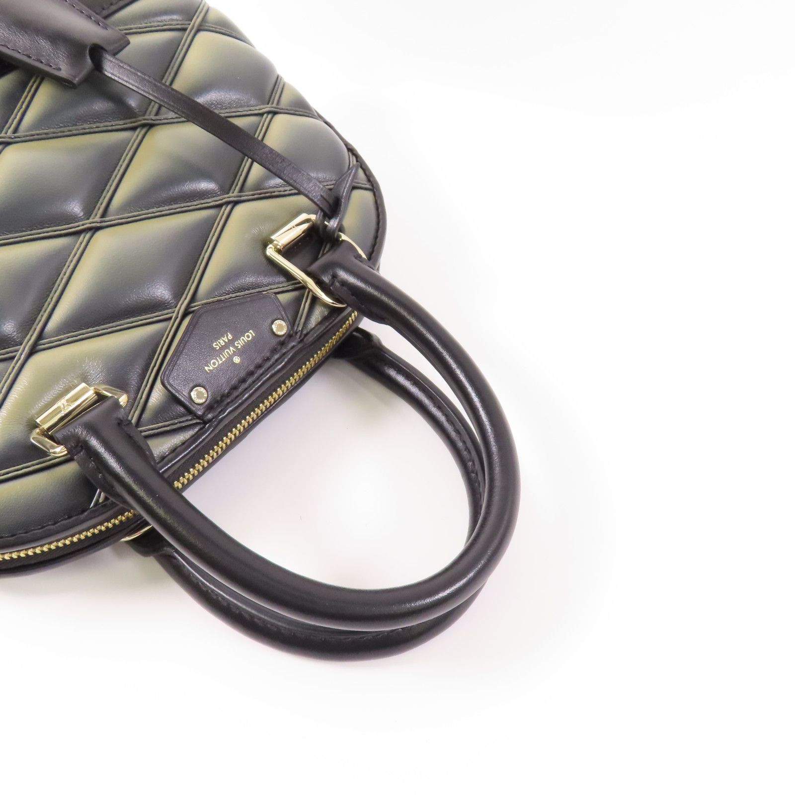 Louis Vuitton Cowhide Leather Alma Bb Handmade Bag Gray Black Handbag M 23576