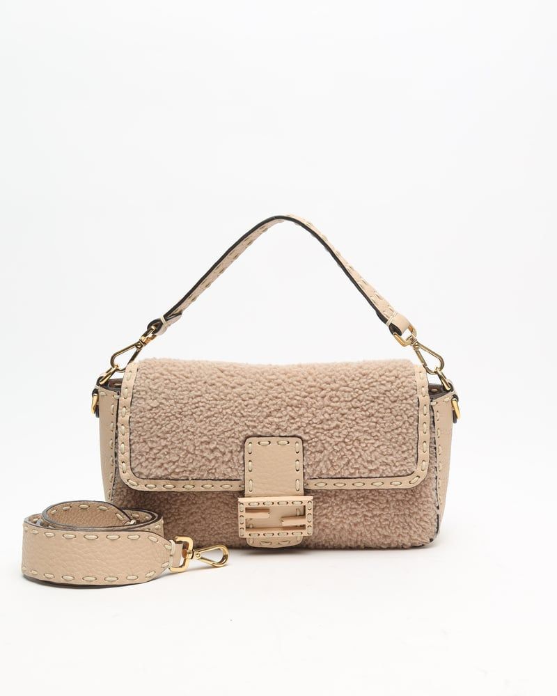 Fendi Iconic Shearling Medium Baguette Bag