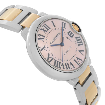 Cartier Ballon Bleu 36mm 18K Rose Gold Steel Pink MOP Dial Ladies Watch W6920033