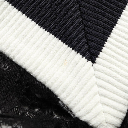 Chanel Black White Coco Mark Knit Cotton Rayon P 55998v 42320