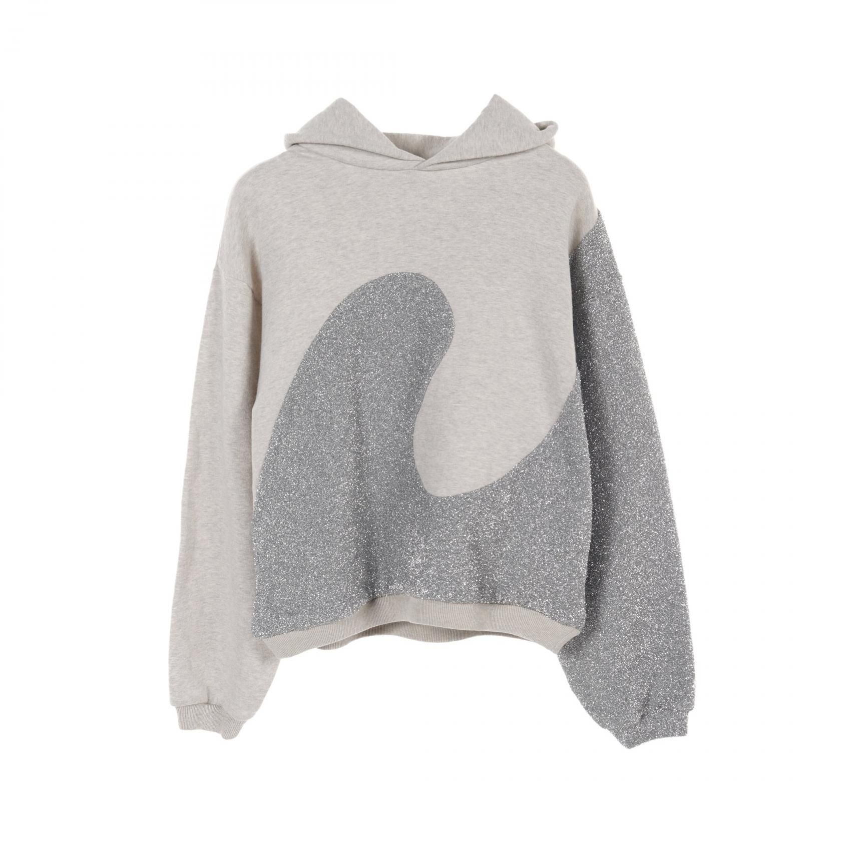 Dior _ Erl Hoodie Tops 313j 646a 0815 Cotton Polyester Gray Silver Mens M