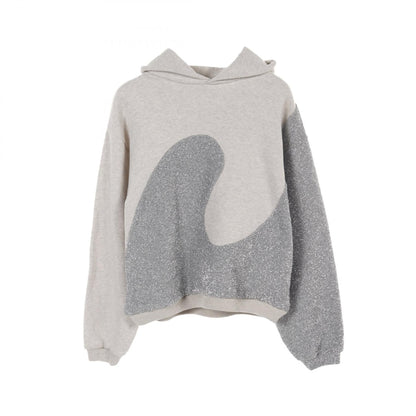 Dior _ Erl Hoodie Tops 313j 646a 0815 Cotton Polyester Gray Silver Mens M