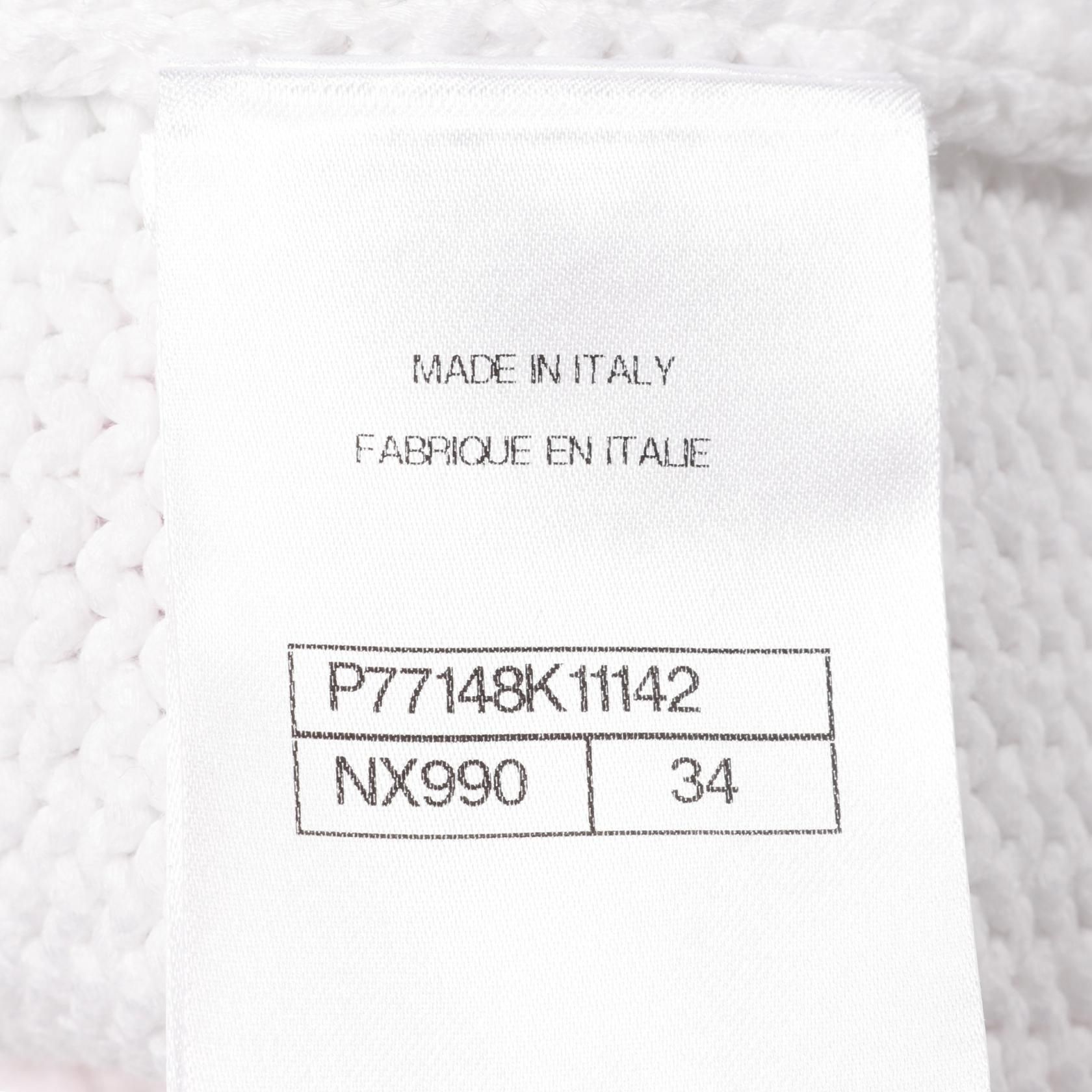 Chanel White Multicolor Coco Mark Button Knit Jacket Cardigan Cotton Nylon P 77148