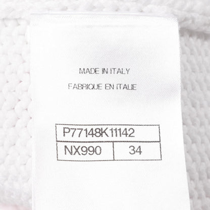 Chanel White Multicolor Coco Mark Button Knit Jacket Cardigan Cotton Nylon P 77148