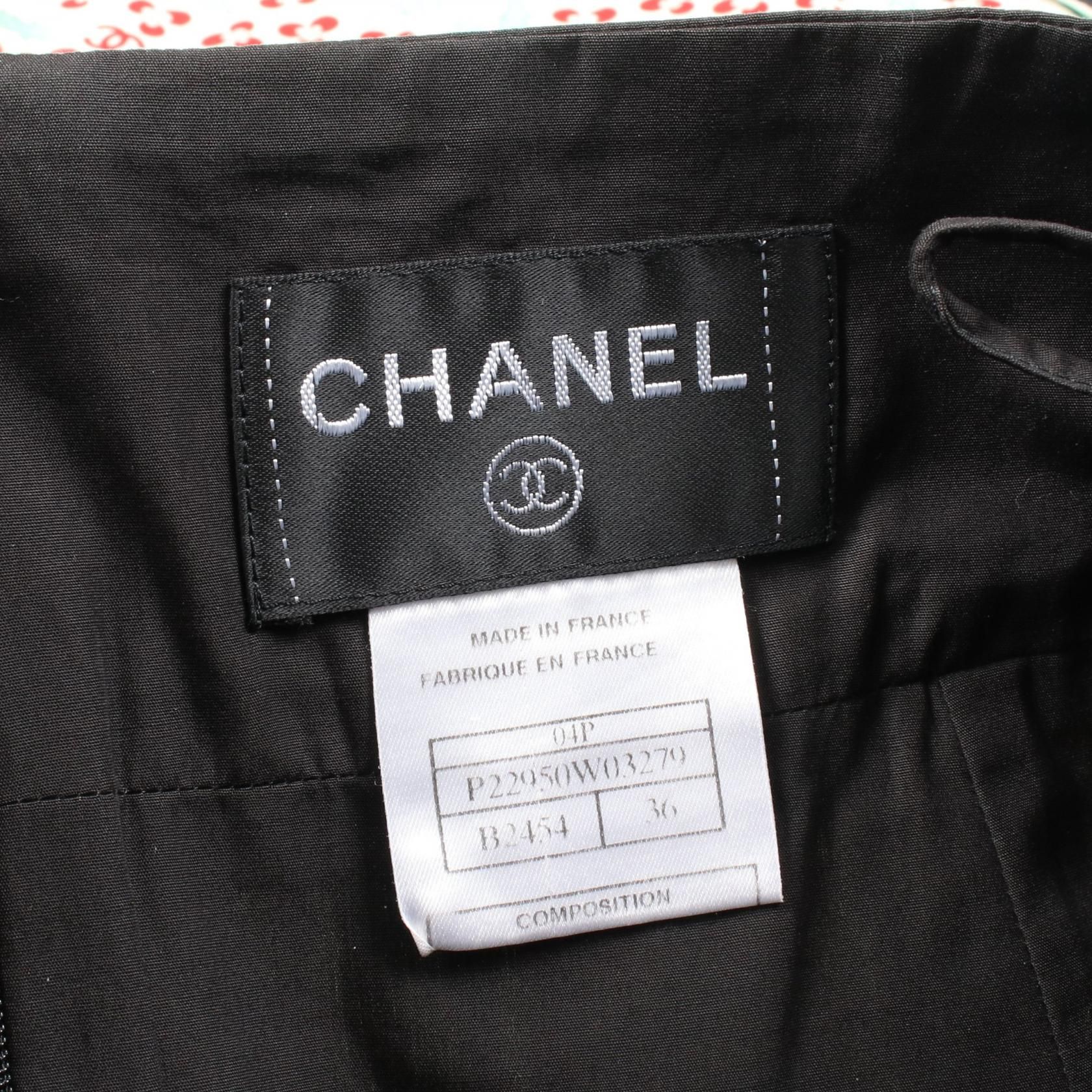 Chanel Green Multicolor Coco Mark Skirt Cotton P 22950