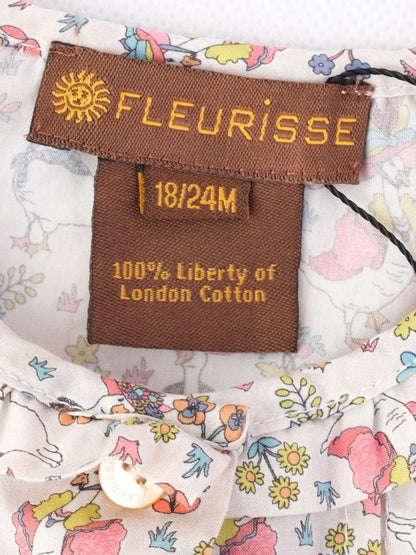 Excellent Fleurisse Kids Blouse 100% Liberty Cotton Size 18/24M