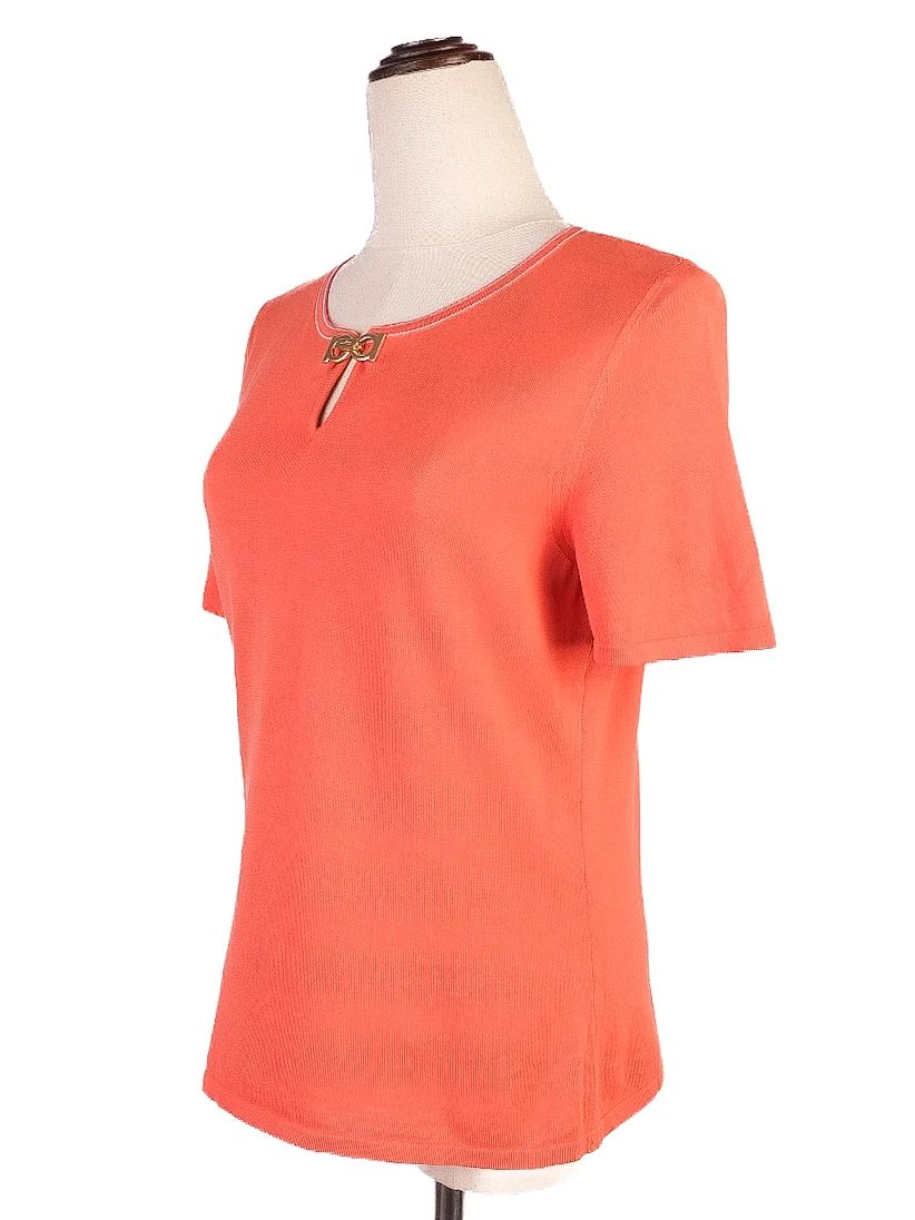 Excellent Salvatore Ferragamo Orange Cotton Blouse Size M