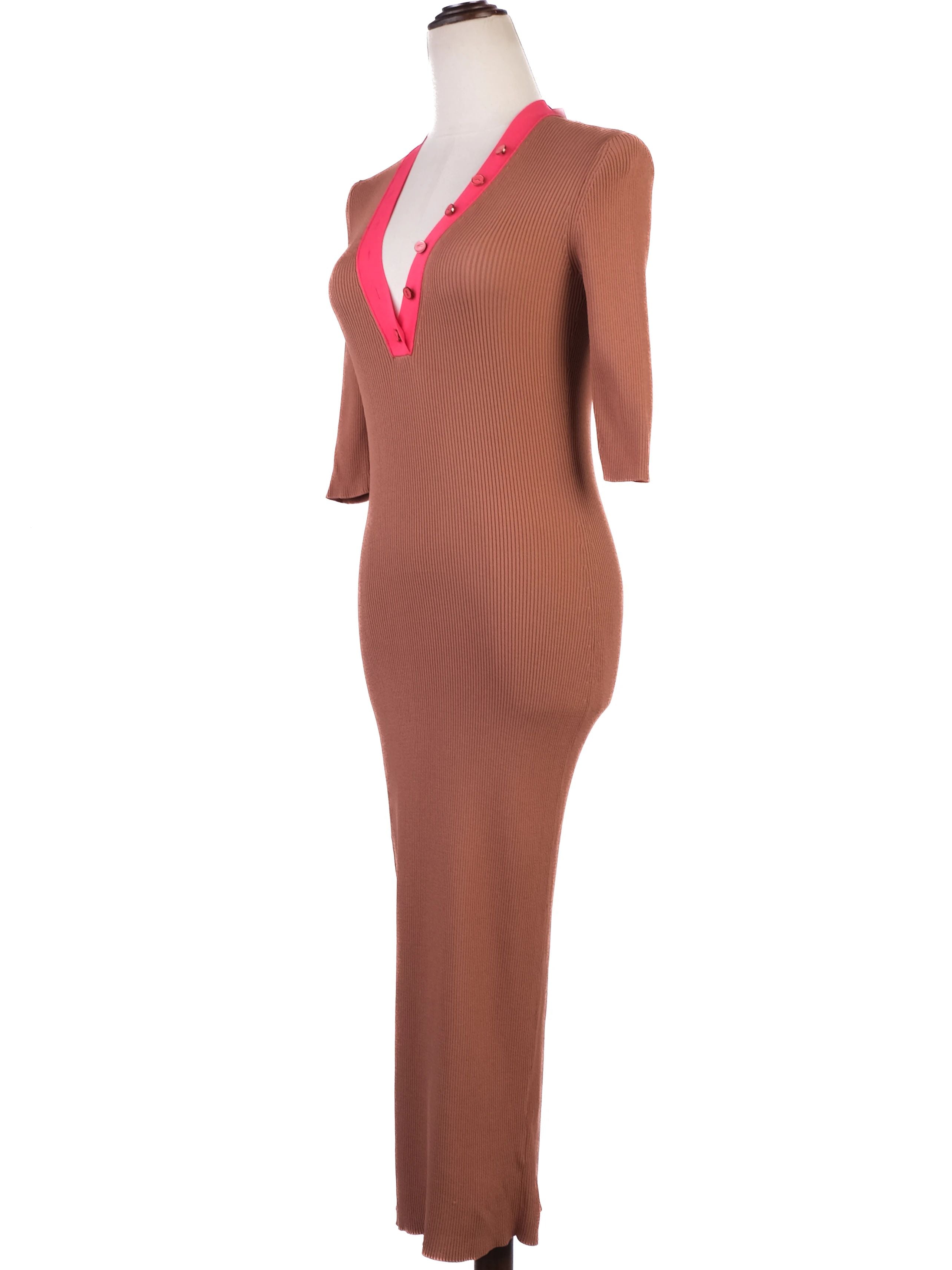 Excellent Elisabetta Franchi Orange Long Sleeve Dress Size M