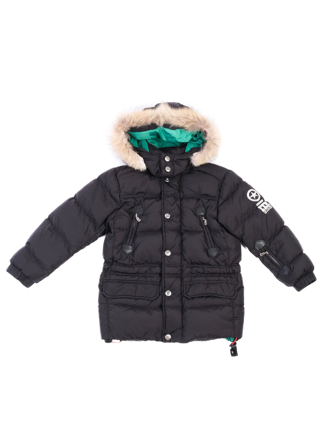 Excellent Bogner Black Puffer Jacket for Kids Size M with Fur Trim