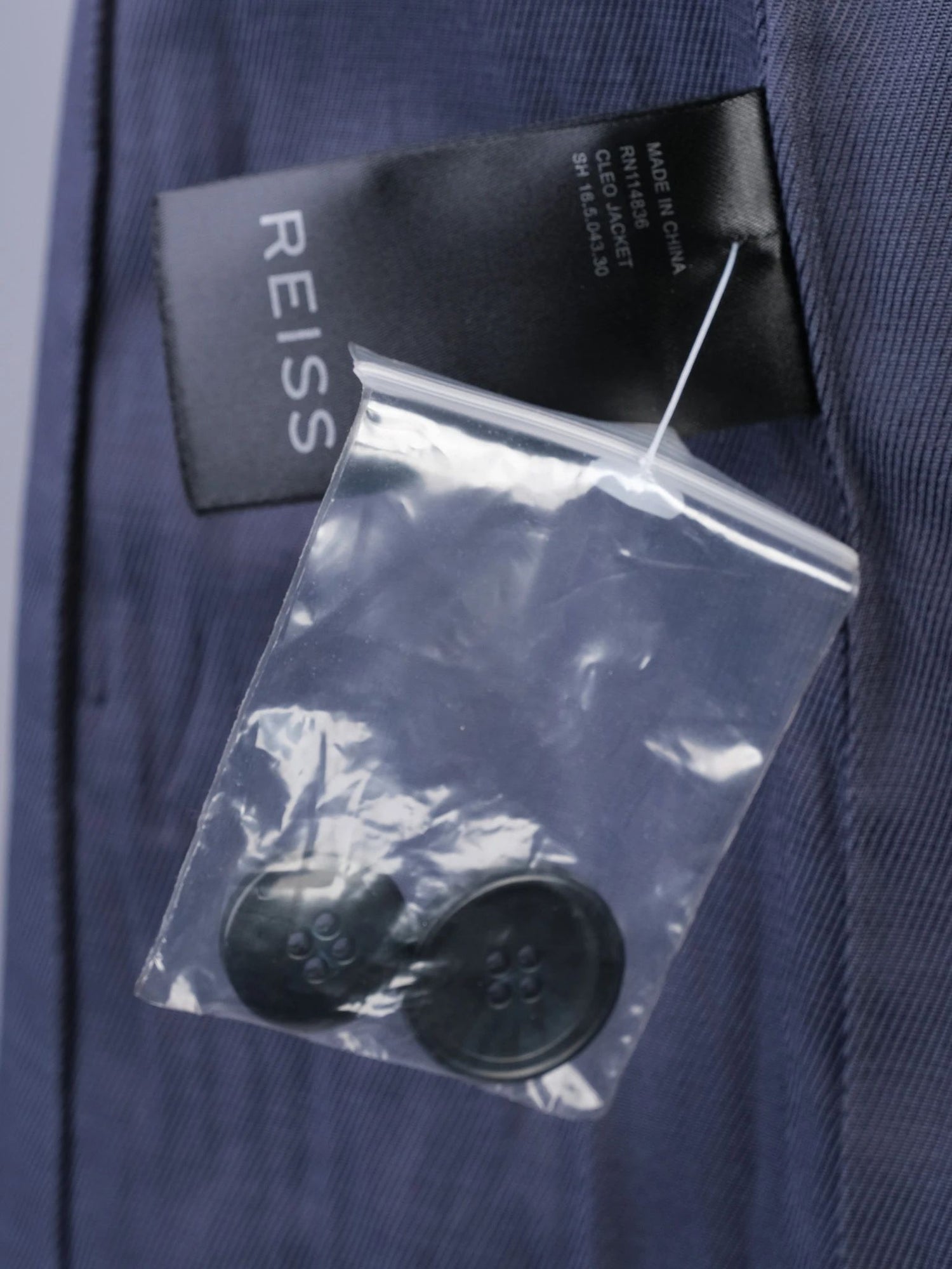 Excellent Reiss Gray Polyester Blazer Double-Breasted Size XXS