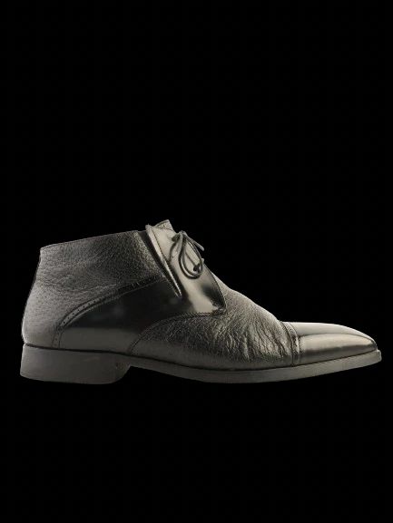 Excellent Moreschi Black Leather Ankle Boots Size 43