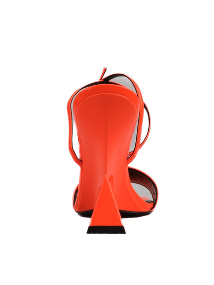 NEW The Attico Orange Leather High-Heeled Sandals Size 37.5