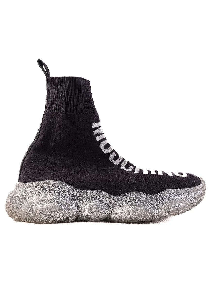 Perfect Moschino Black High-Top Sneakers for Kids Size 34