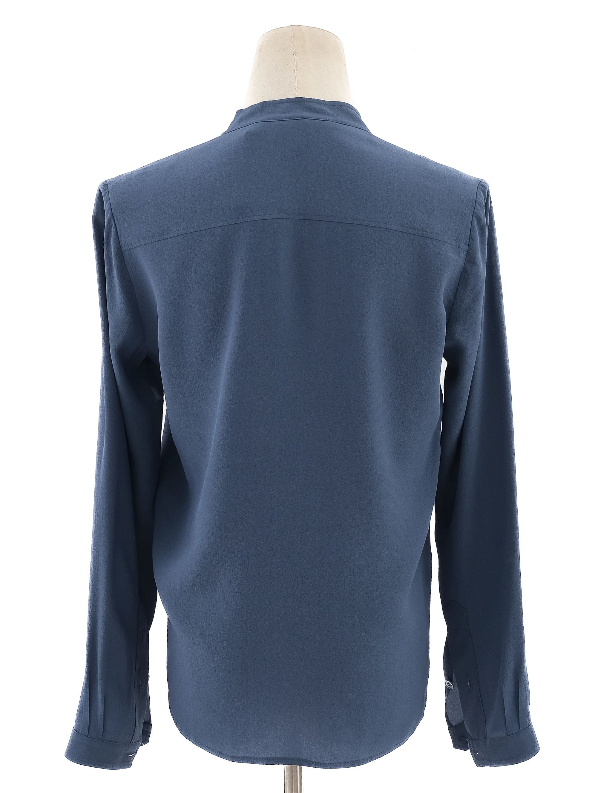 Excellent Stella McCartney Blue Silk Blouse Size XS Long Sleeve