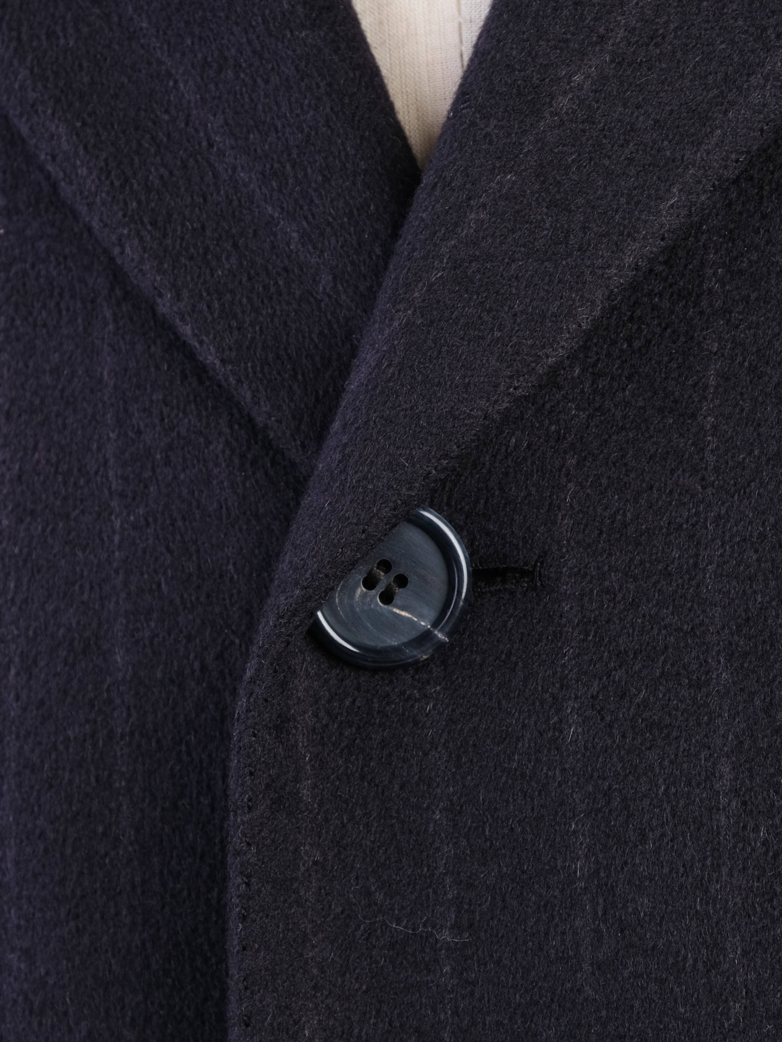 Excellent BRIONI Black Cashmere Pinstripe Overcoat for Men