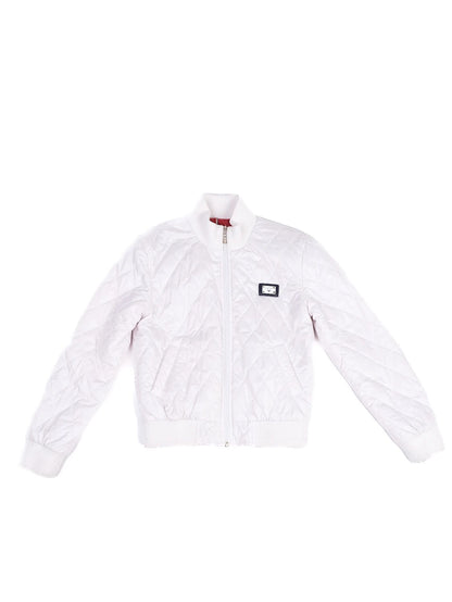 Excellent Armani Junior White Quilted Jacket Size 10 for Kids