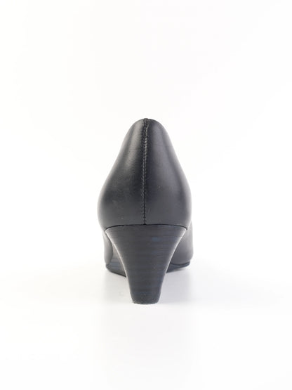 Excellent Tory Burch Blue Leather Wedge Shoes Size 35.5