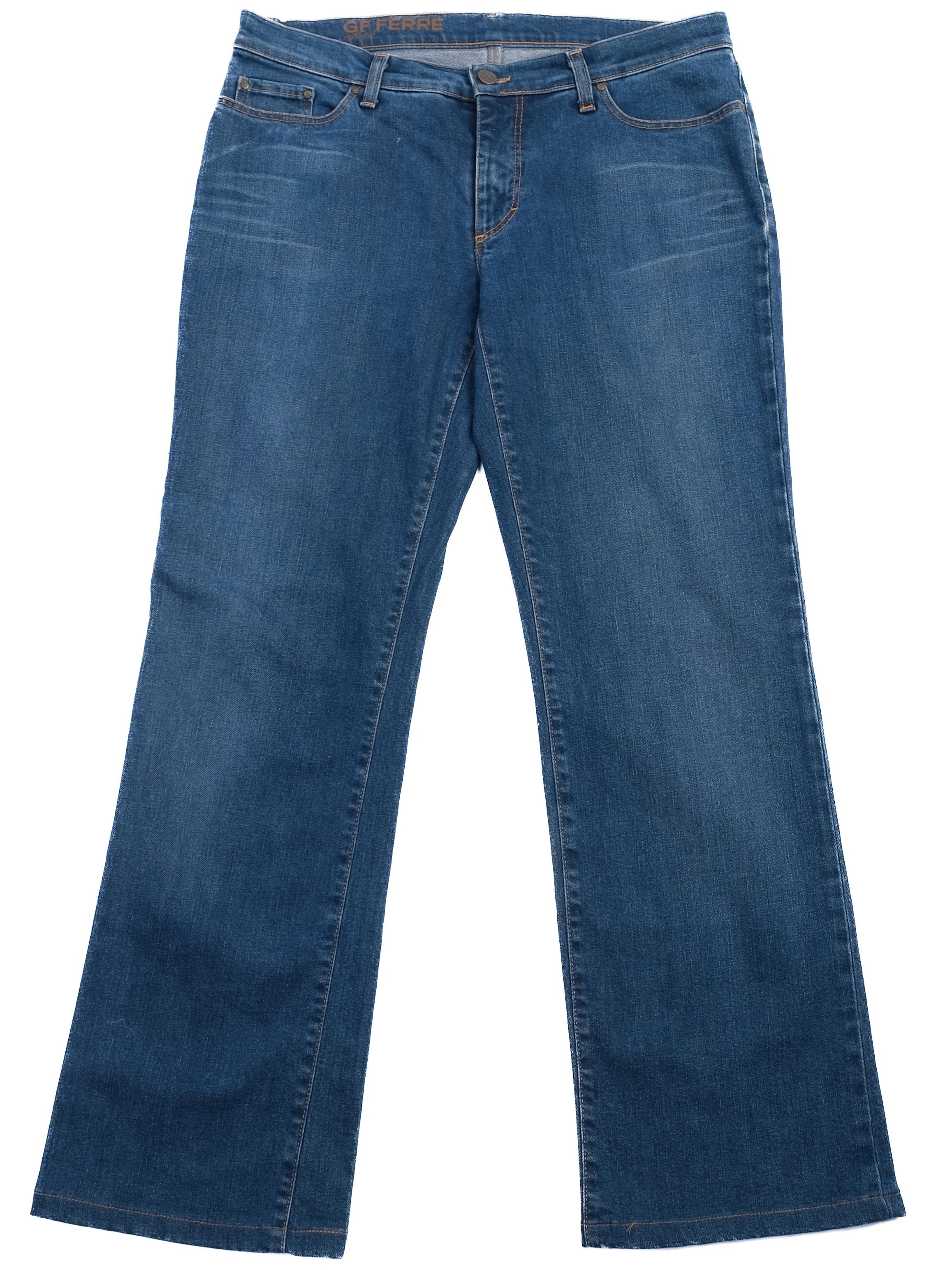 Excellent GF Ferre Blue Cotton Denim Jeans Size XL for Women