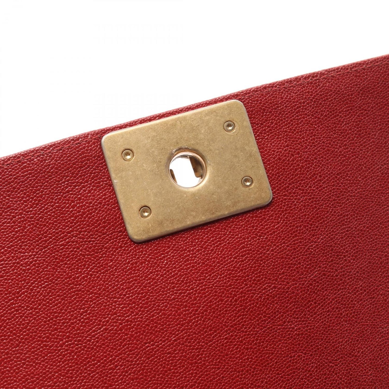 Chanel Red Boy Shoulder Bag Leather Grained Calfskin A 67086