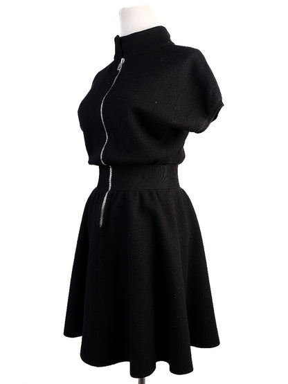 Excellent Emporio Armani Black Wool Dress Size 38