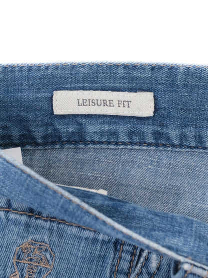 Excellent Brunello Cucinelli Blue Cotton Jeans Leisure Fit Size L