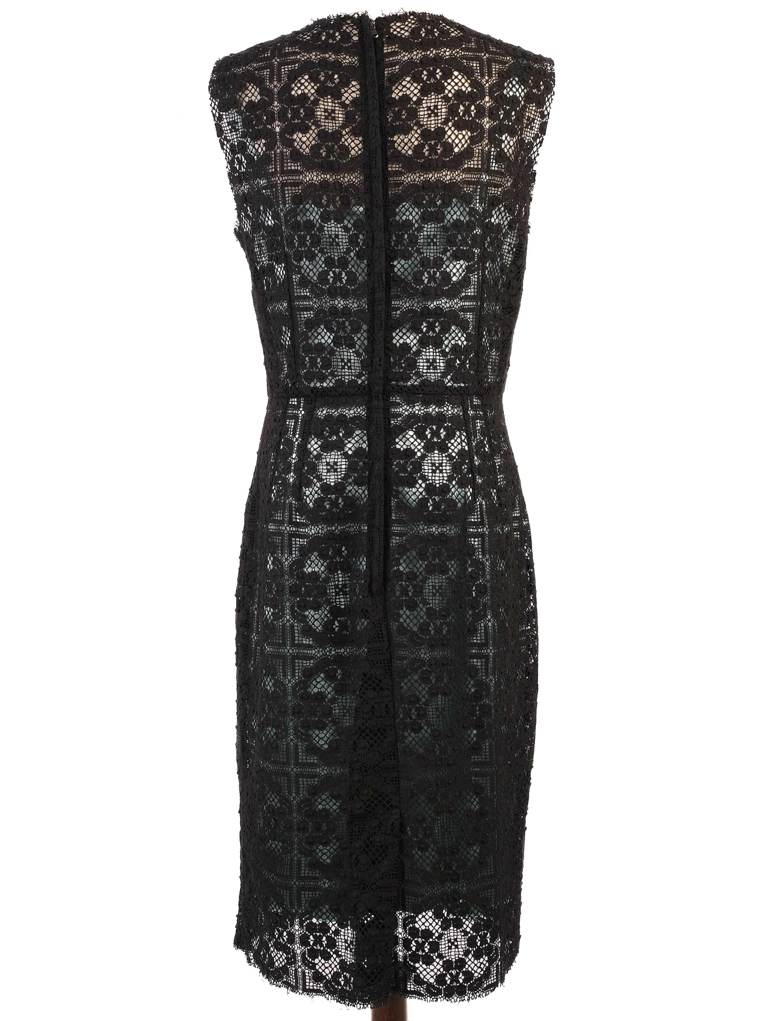 EXCELLENT Dolce Gabbana Black Lace Dress Size XL Floral Pattern