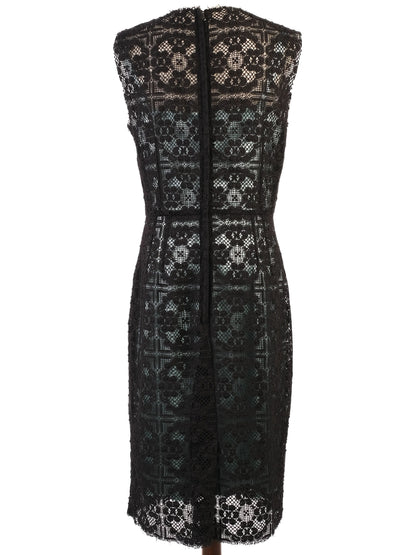 EXCELLENT Dolce Gabbana Black Lace Dress Size XL Floral Pattern