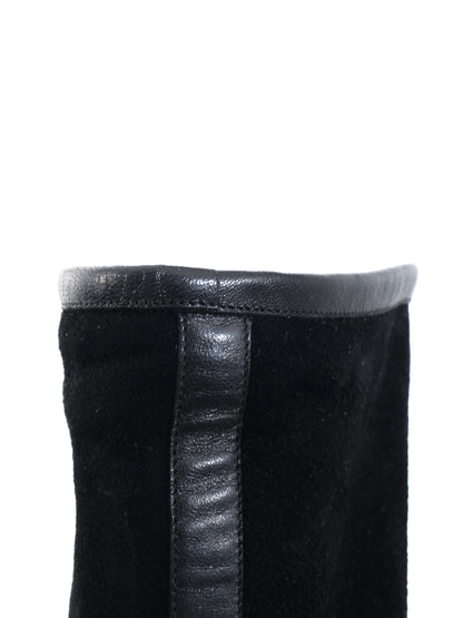 Excellent Loro Piana Black Genuine Suede Knee-High Boots Women