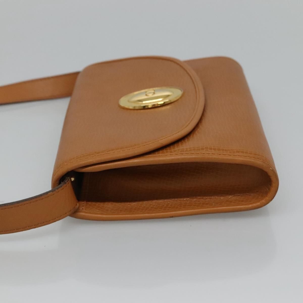 Christian Dior Shoulder Bag Leather Beige Auth